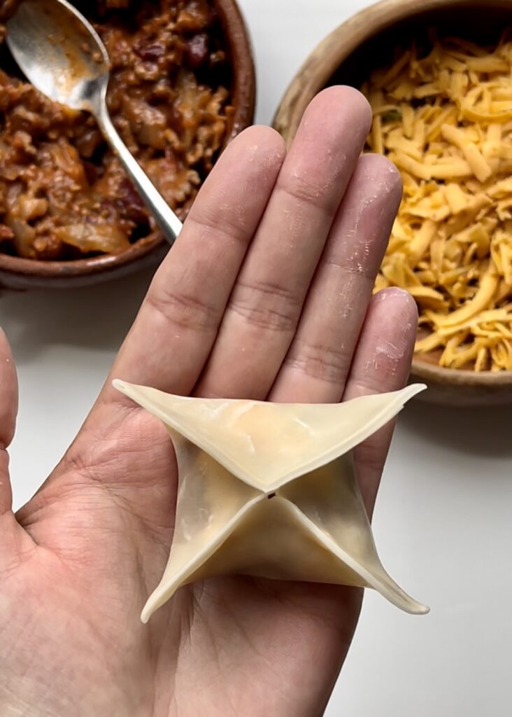 Folding the dumpling