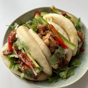 sticky pork bao buns