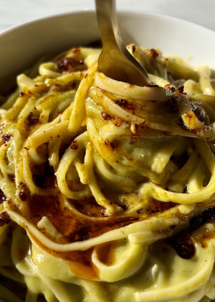 Avocado and Chilli Oil Linguine