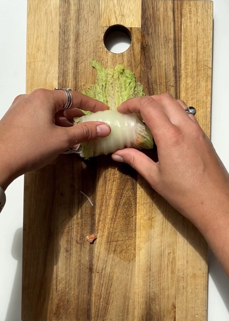 Assembling your Vietnamese-Style Cabbage Rolls