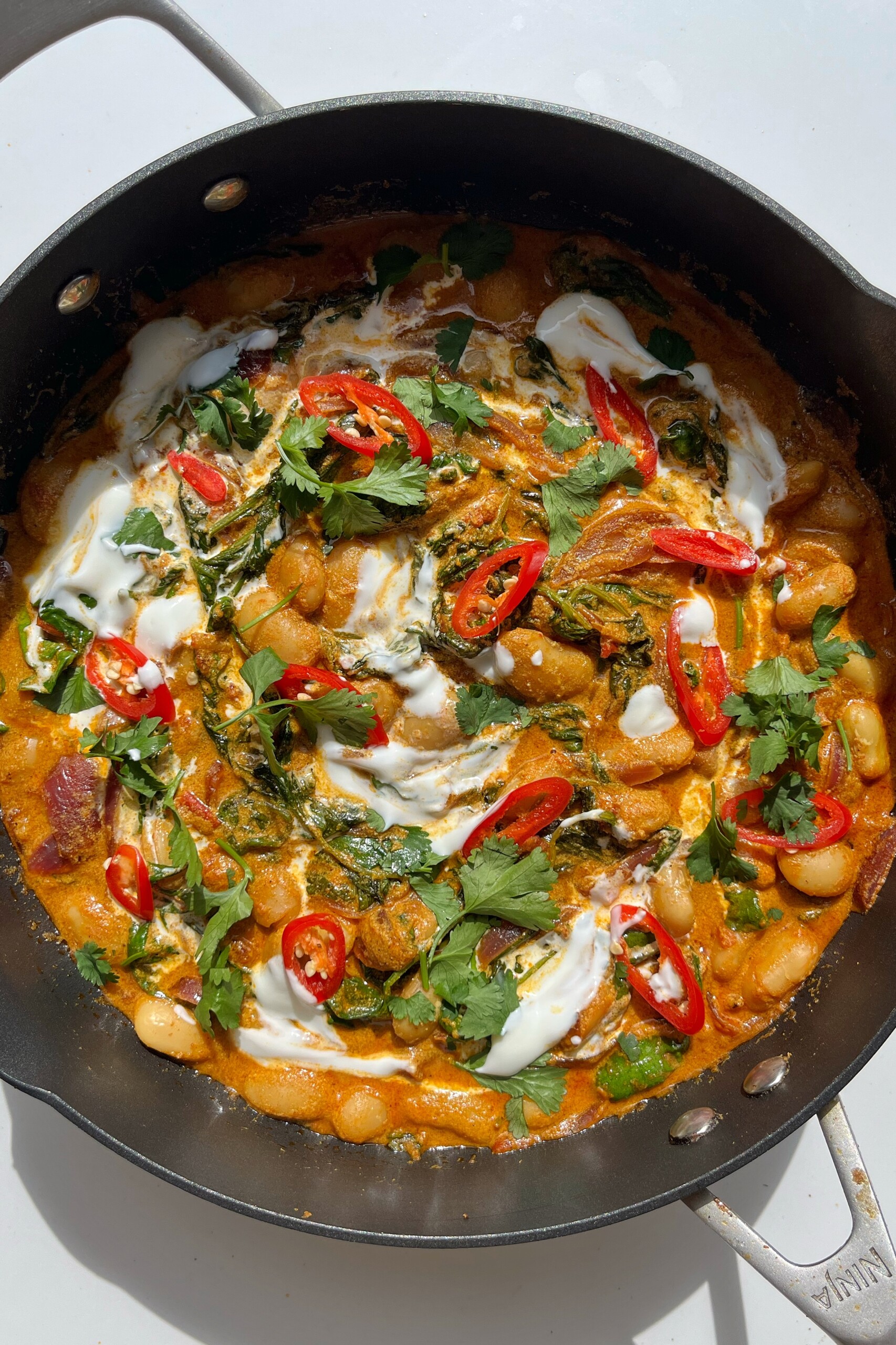 Butterbean and spinach curry.