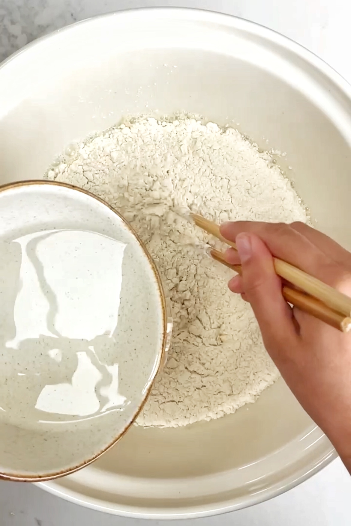 Making dumpling dough