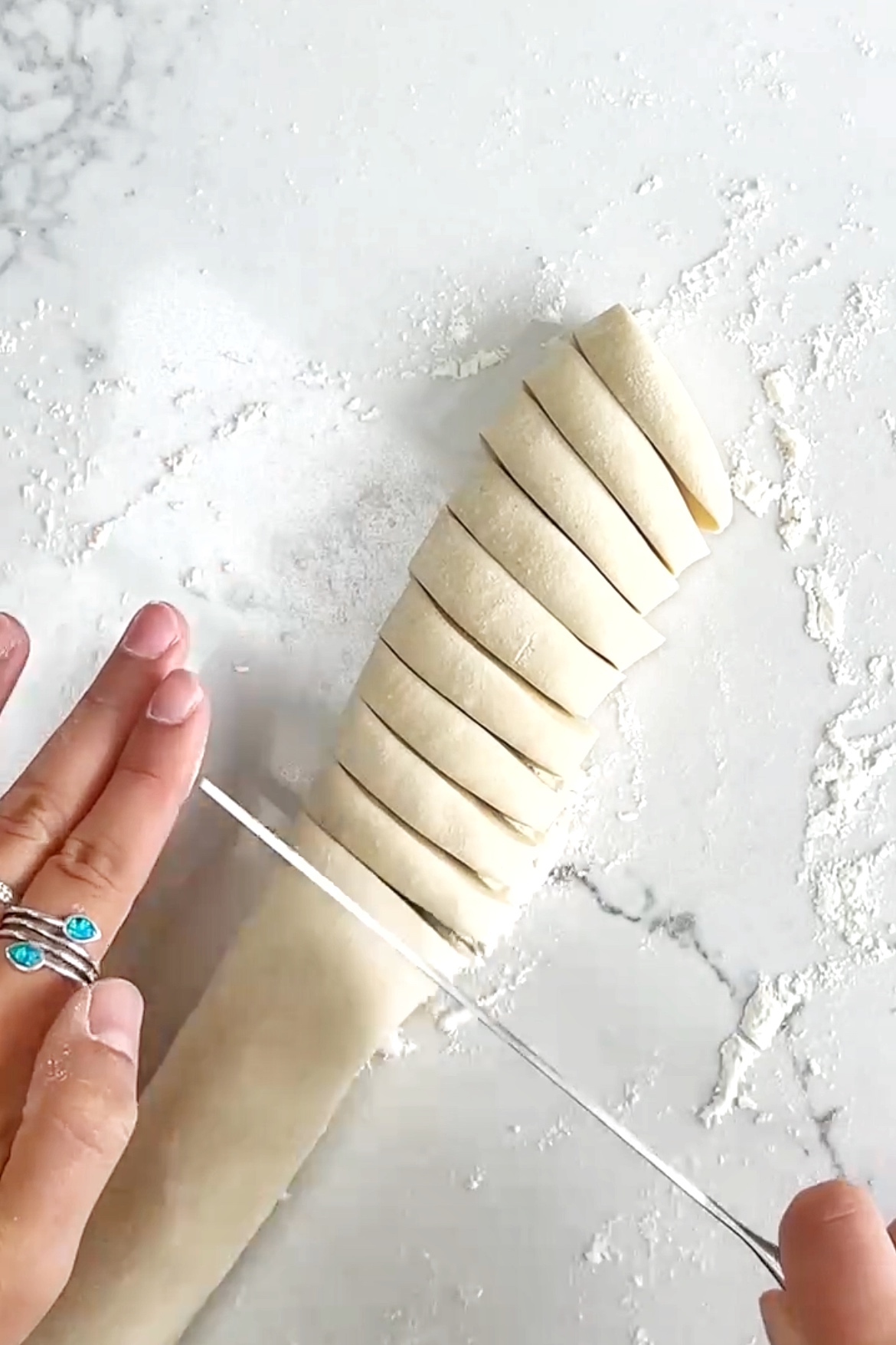 making dumpling wrappers