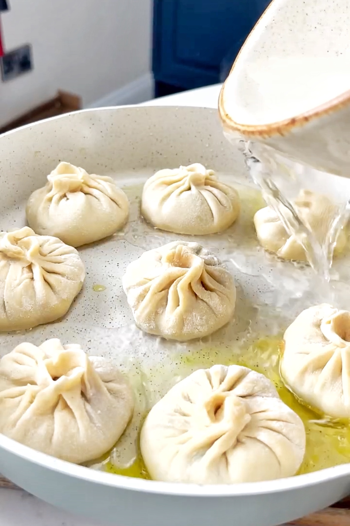 Pan steam your dumplings