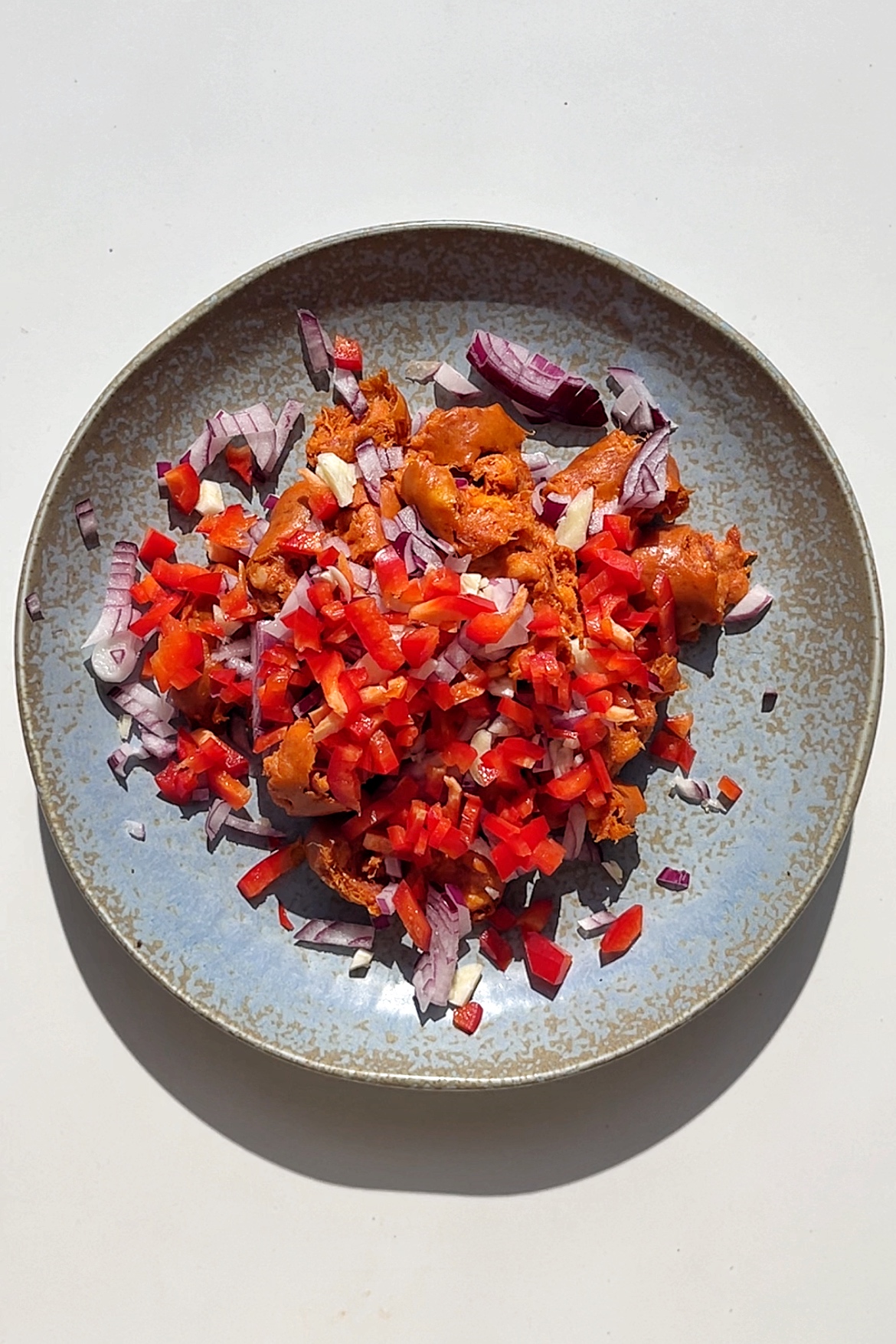 Filling for the chorizo wontons.