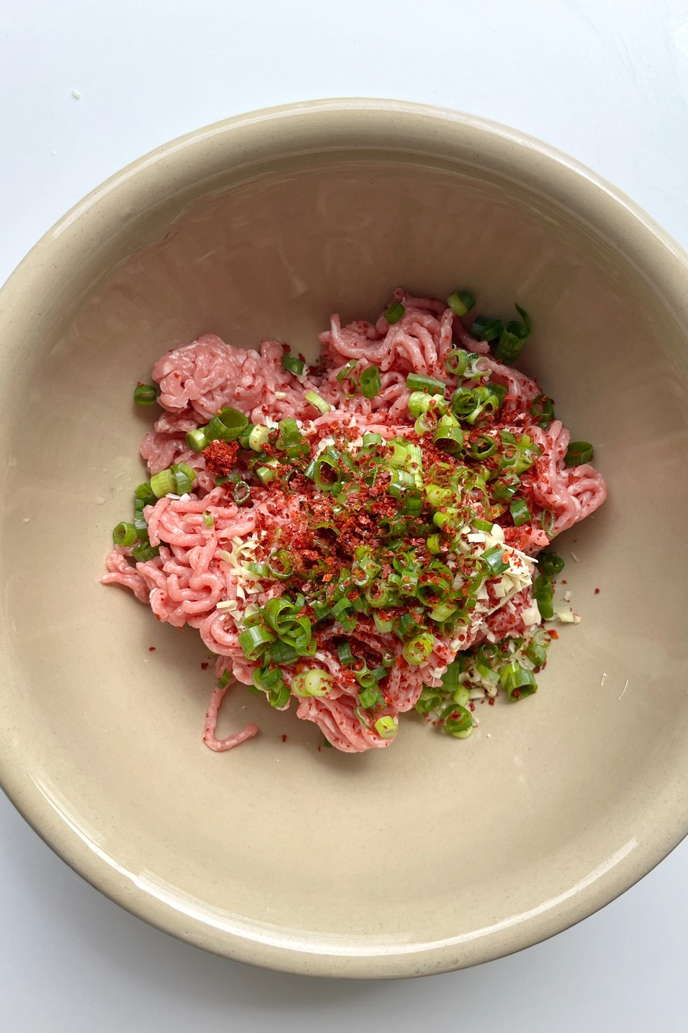Bao bun filling including pork mince.