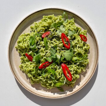 Green tahini miso ramen.