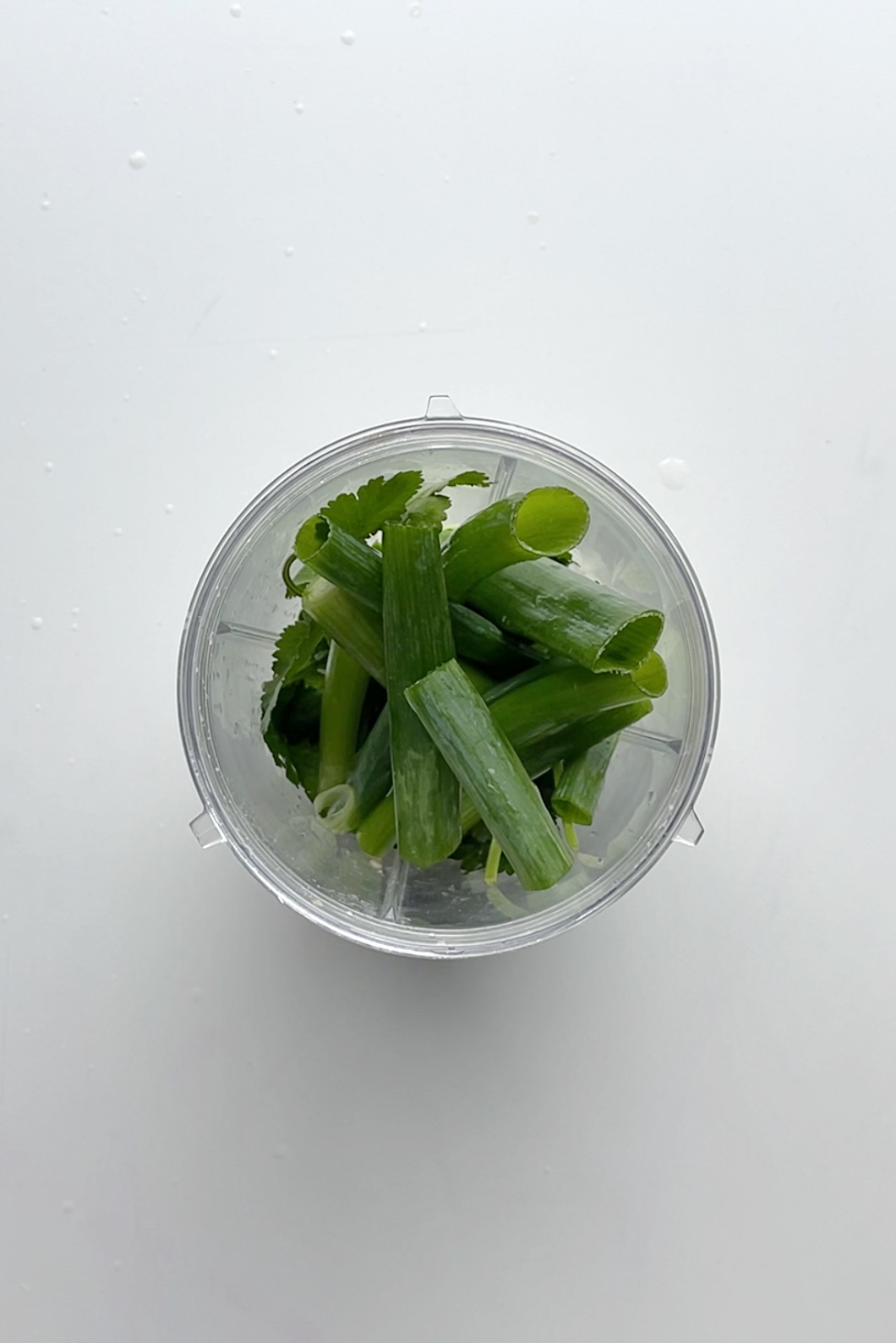 Ingredients to make a green tahini miso sauce.