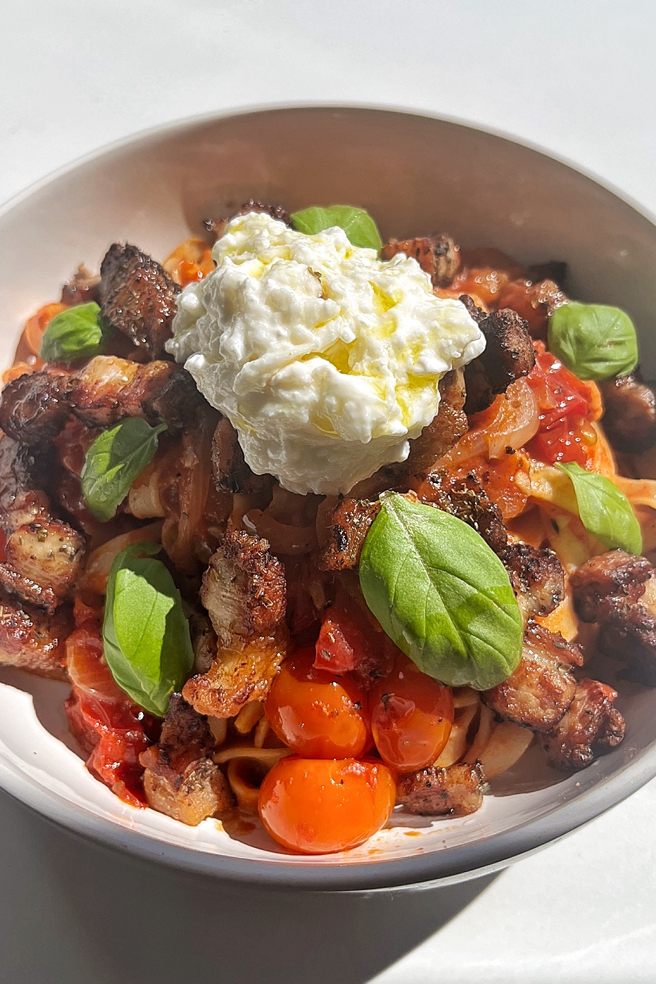 Pork belly pasta recipe.