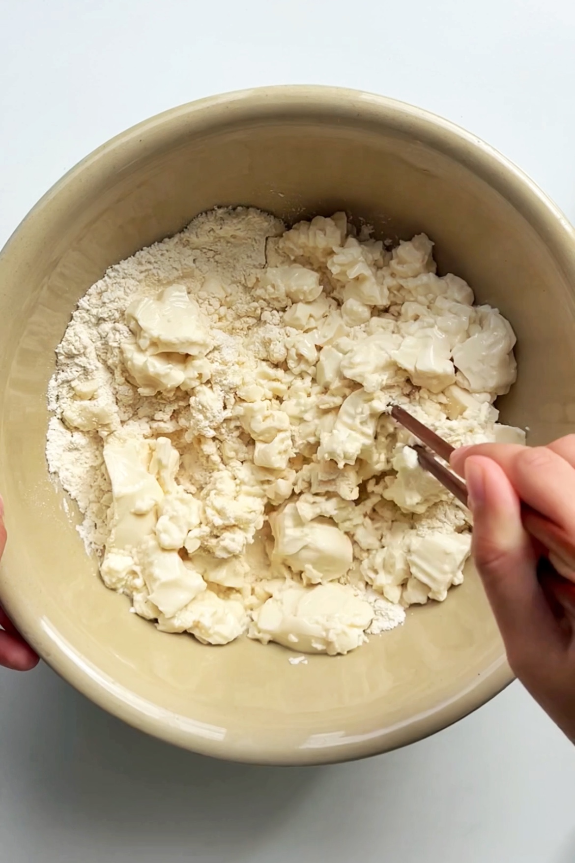 Making Tofu Pasta dough.