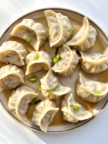 A plate of dumplings.