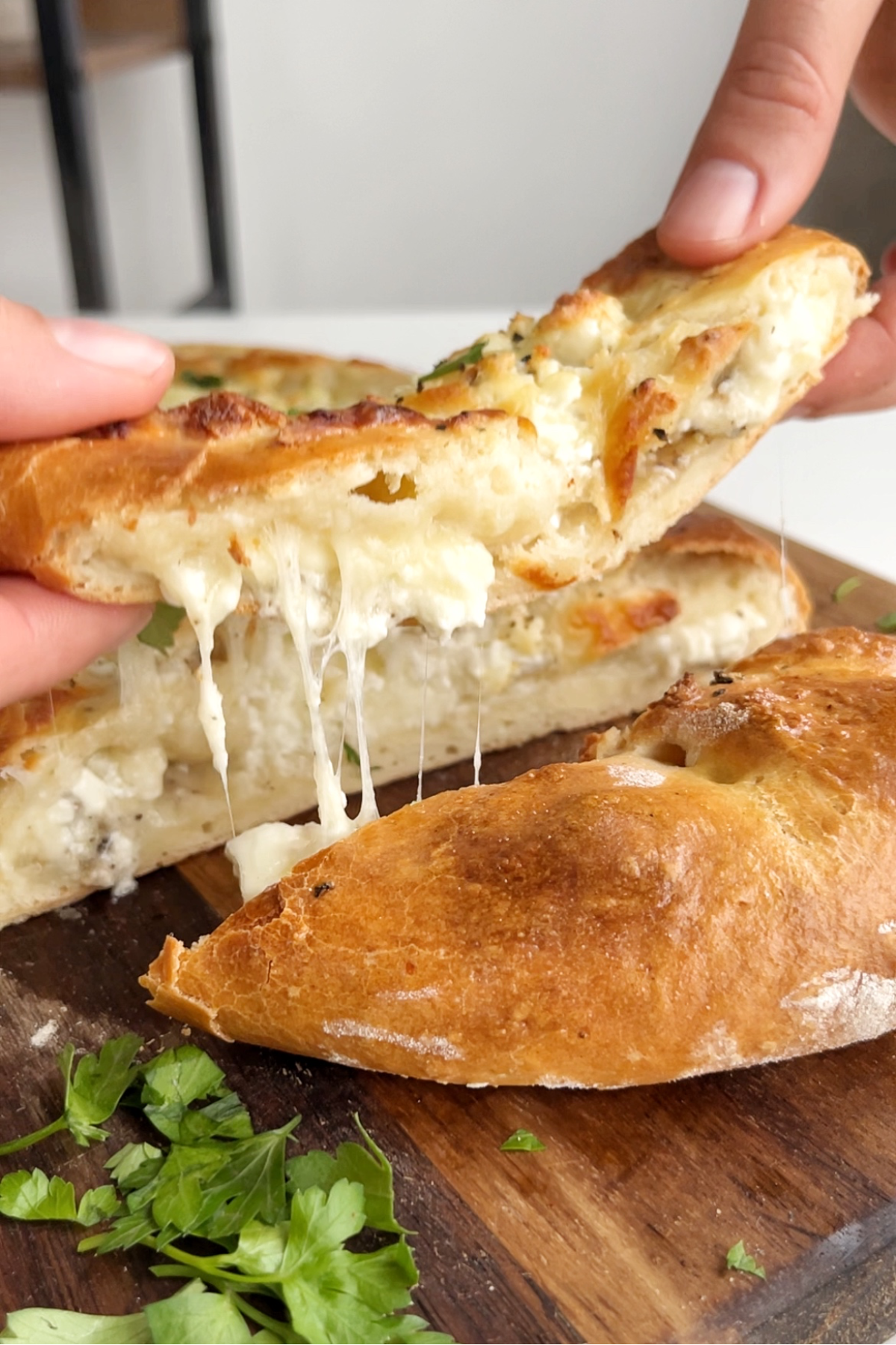 Cheese boat being pulled with cheese pull.