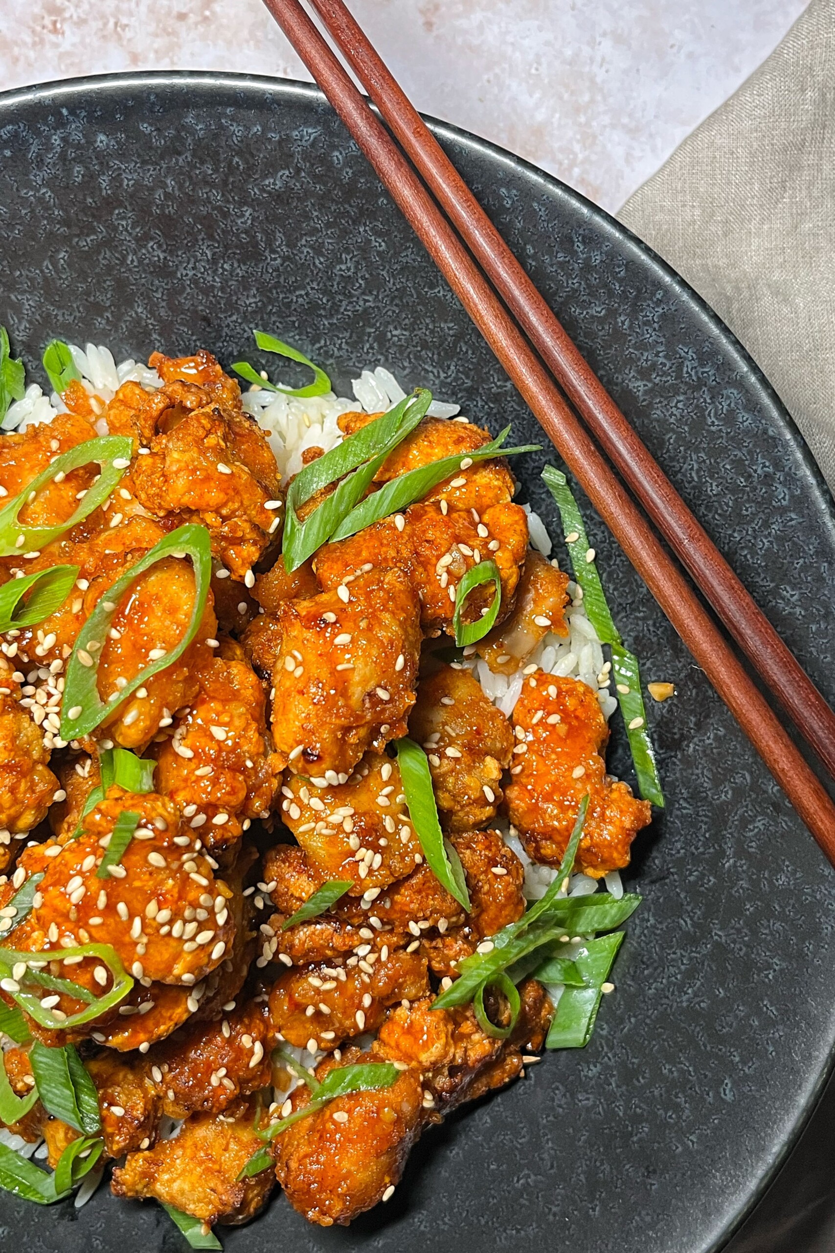 Close up of volcano chicken recipe.