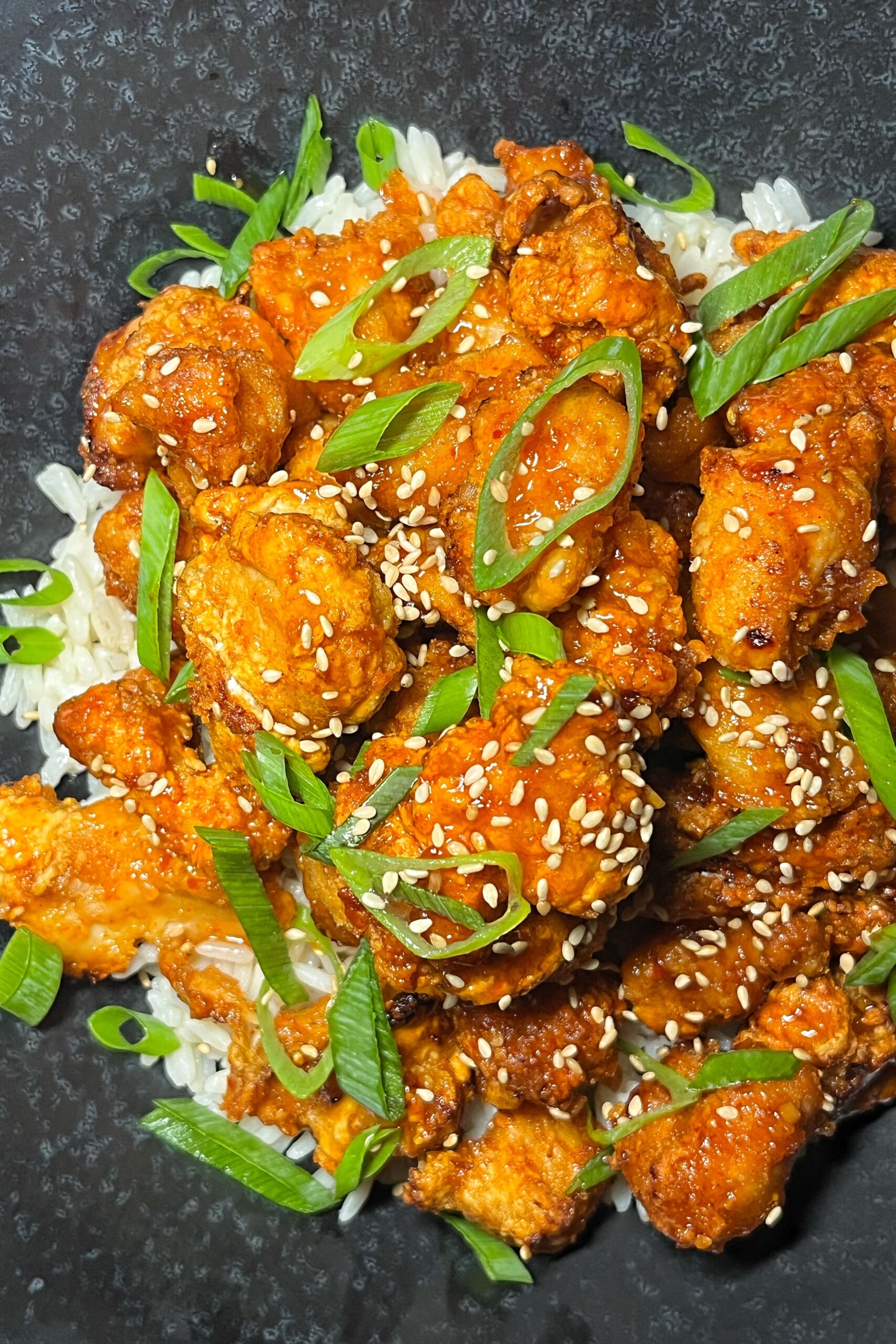 Close up of volcano chicken.