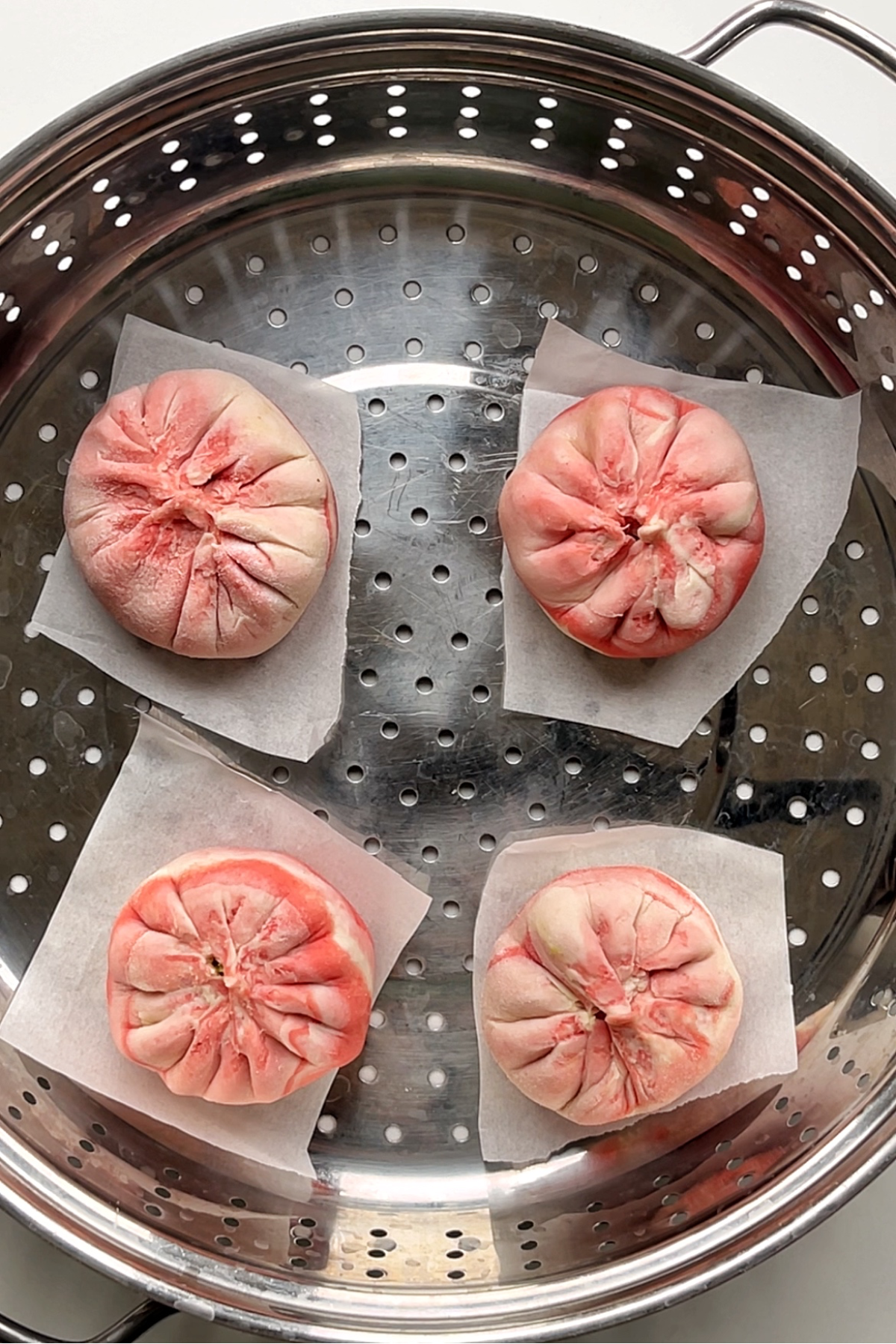 Steaming the dumplings.