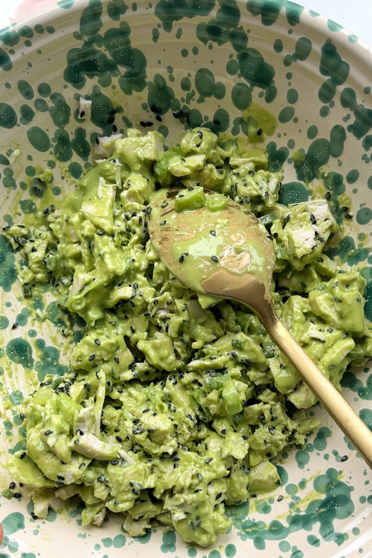 Turkey mixture with green tahini.