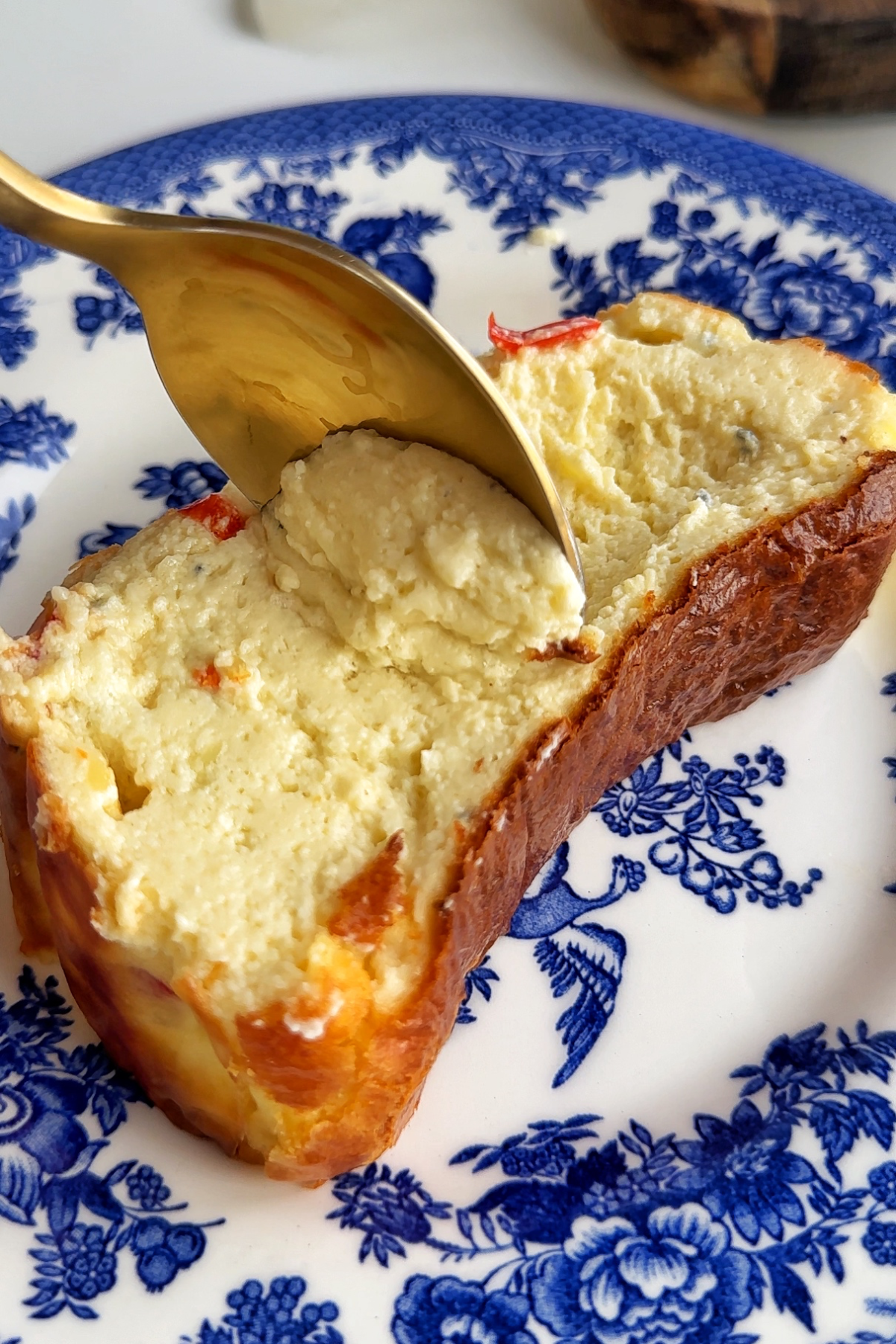 Burnt Basque chilli cheesecake spooning.