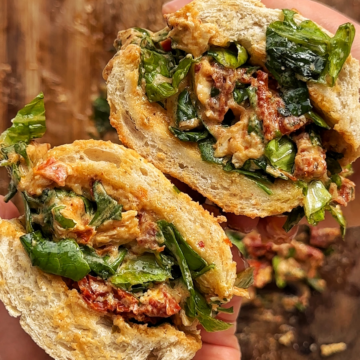 Marry me chicken chopped salad sandwich shot.