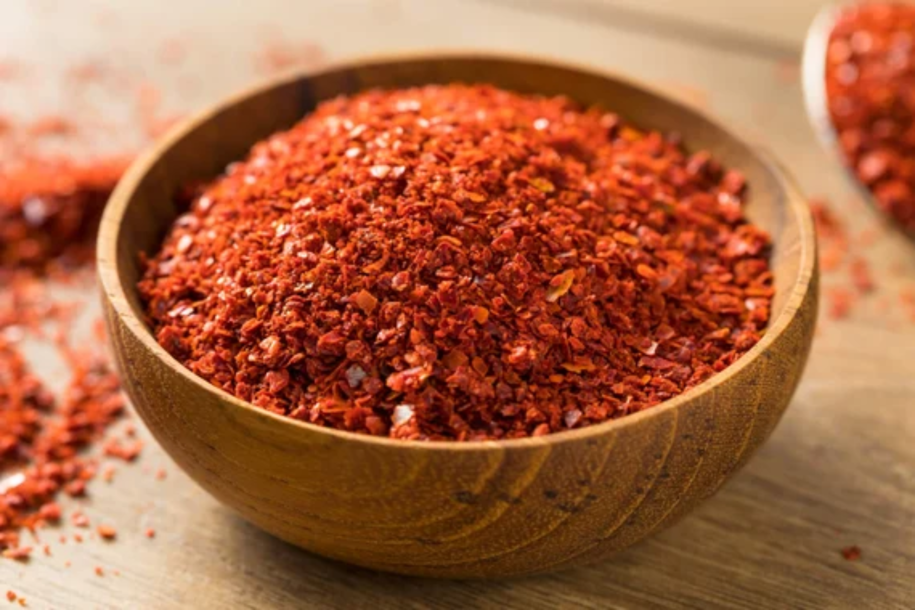 Bowl full of chilli flakes.