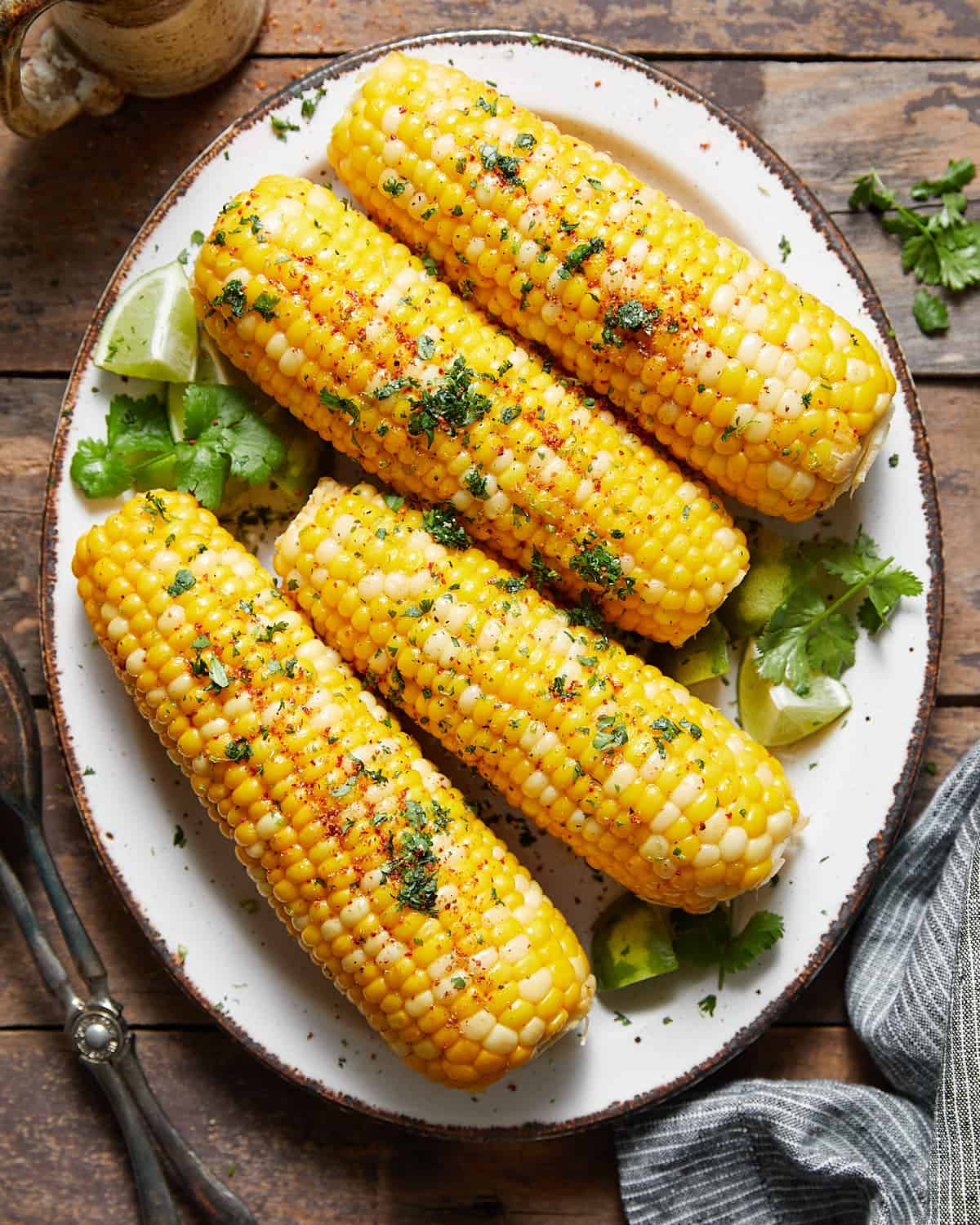 Chili lime corn on the cob.