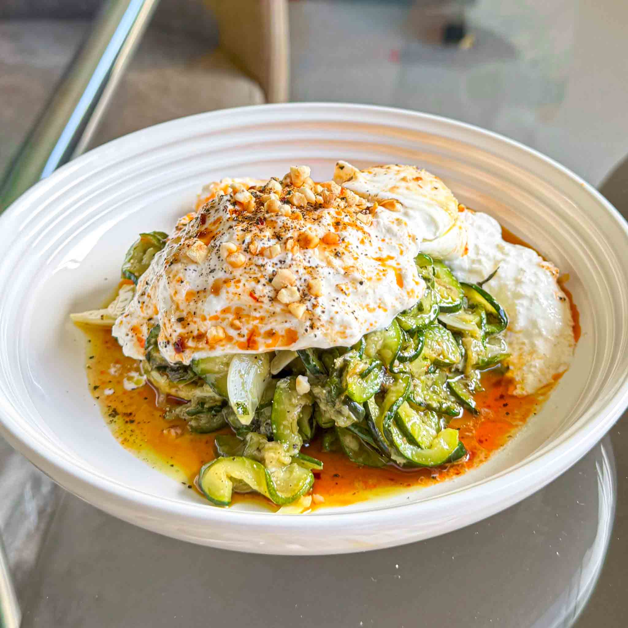 Slow cooked courgettes.