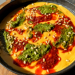 Side angle of the ground beef and sweet potato recipe.