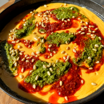 Side angle of the ground beef and sweet potato recipe.