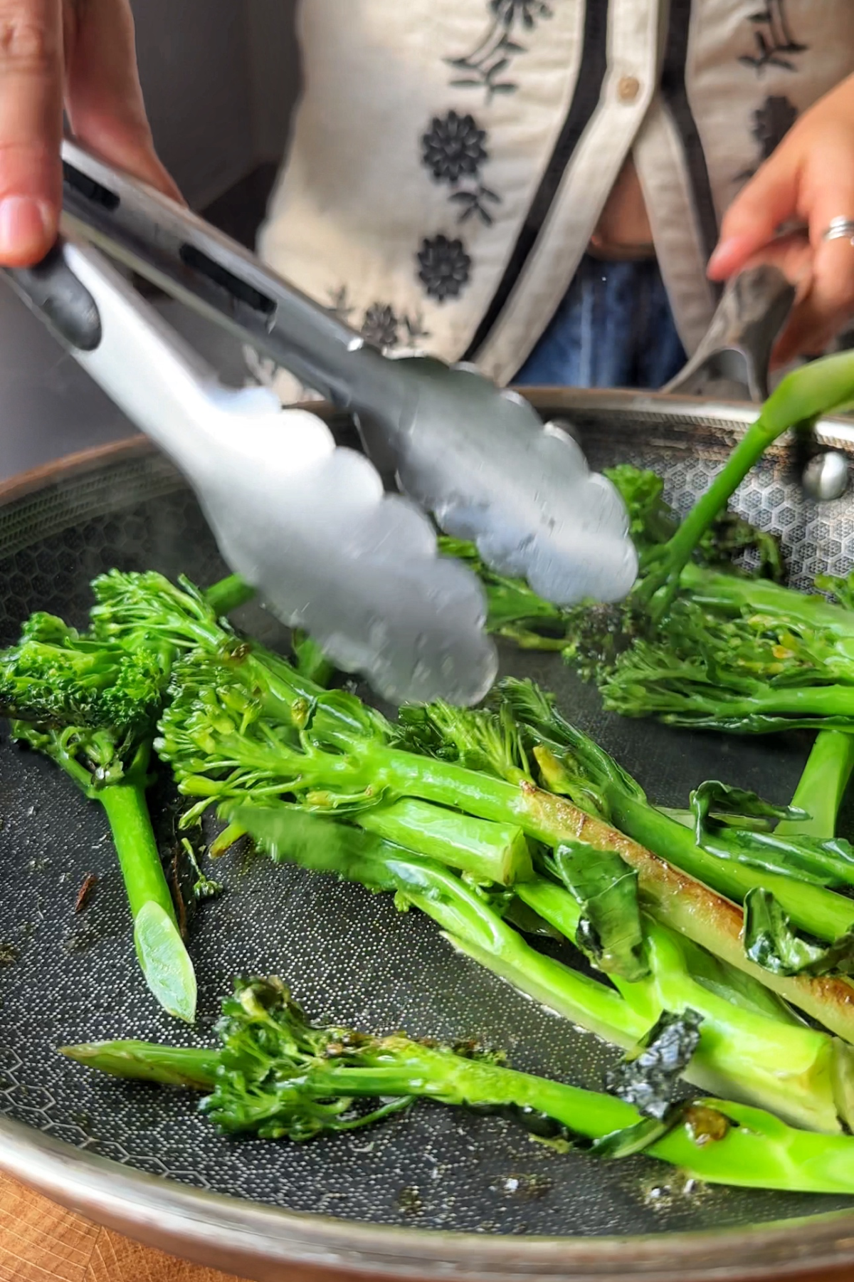 Stir-fried broccolini.