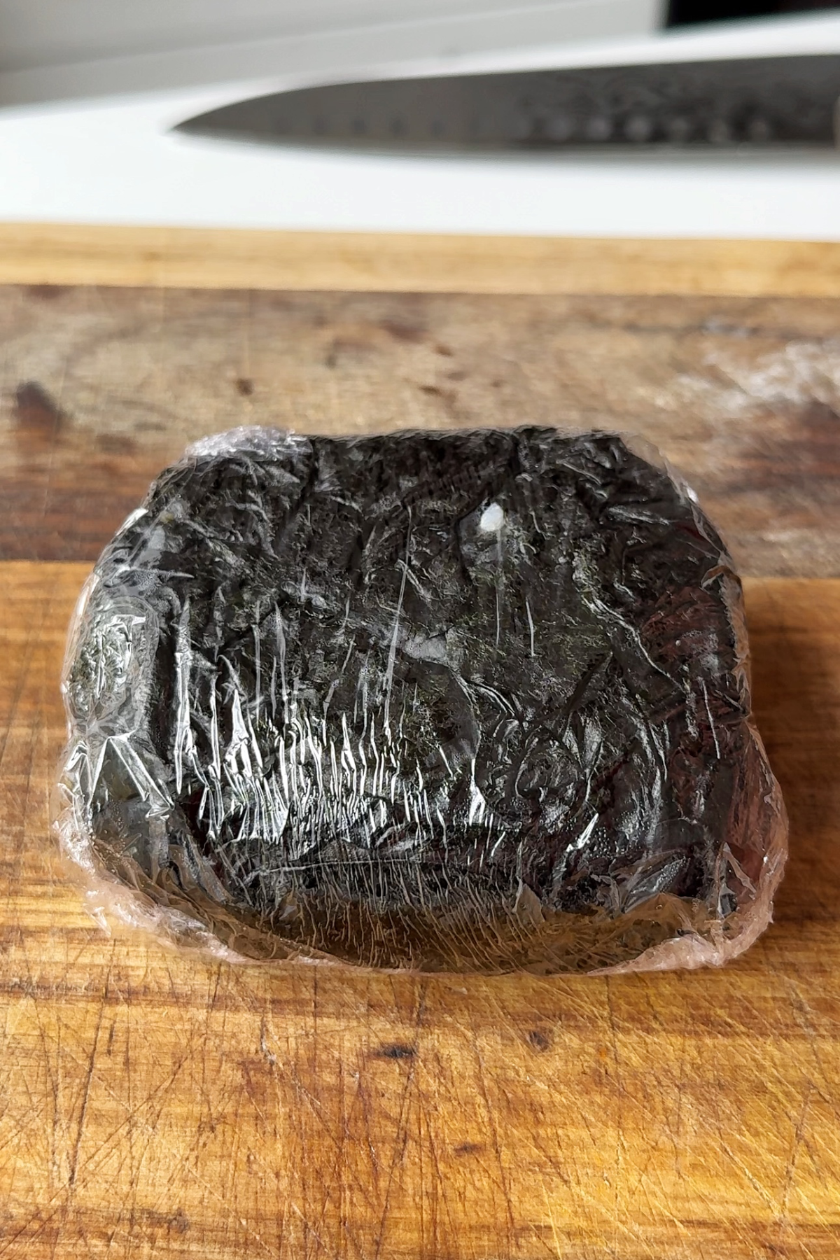 Wrapped sushi sandwich.