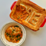 Chicken pot pie using puff pastry recipe.