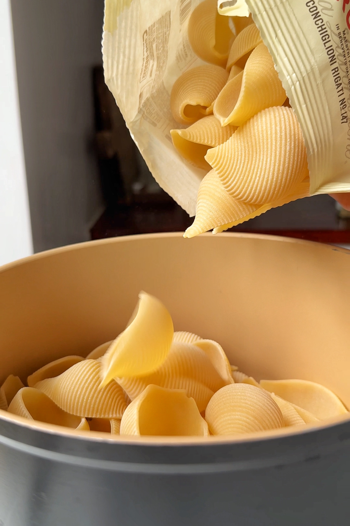 Cooking pasta.