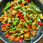 Shot of the final teriyaki chicken stir fry recipe.