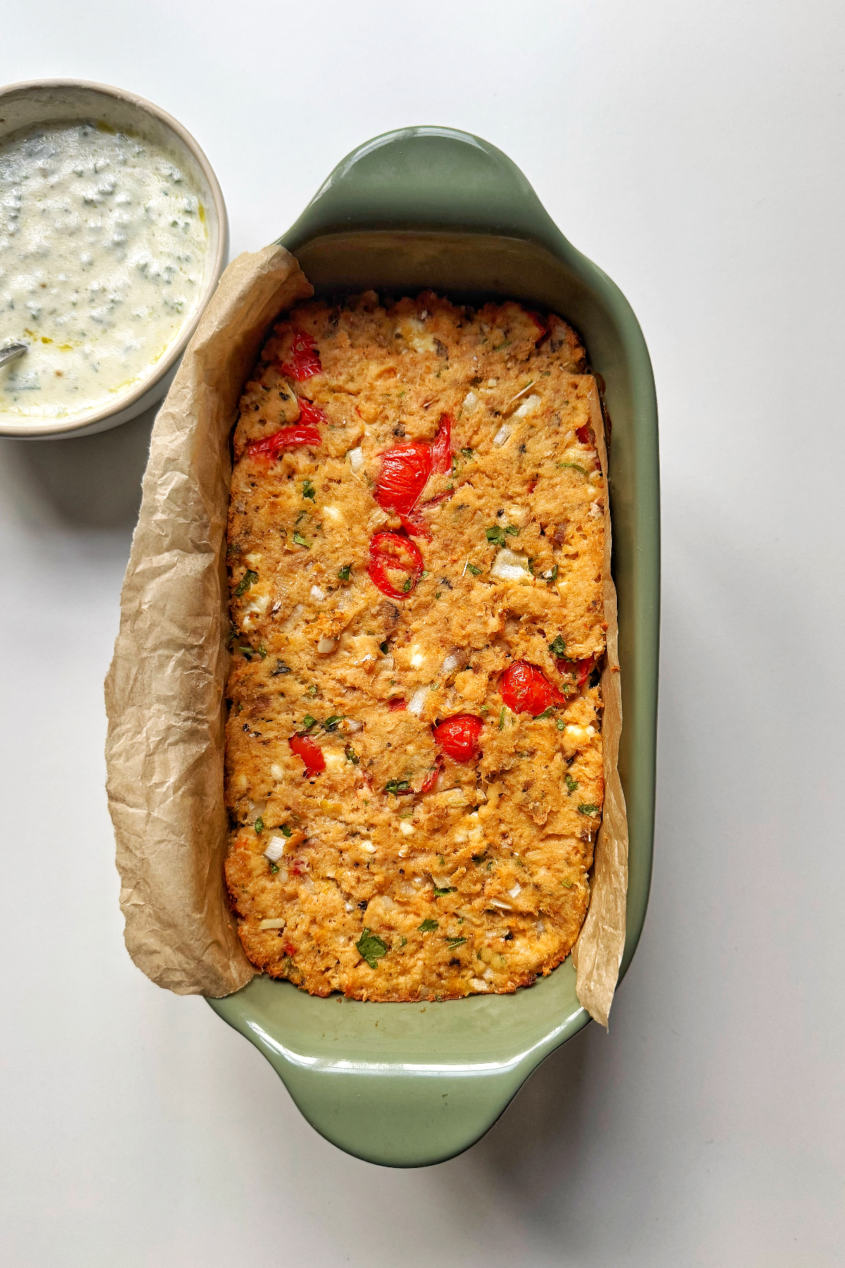 Cooked salmon loaf.