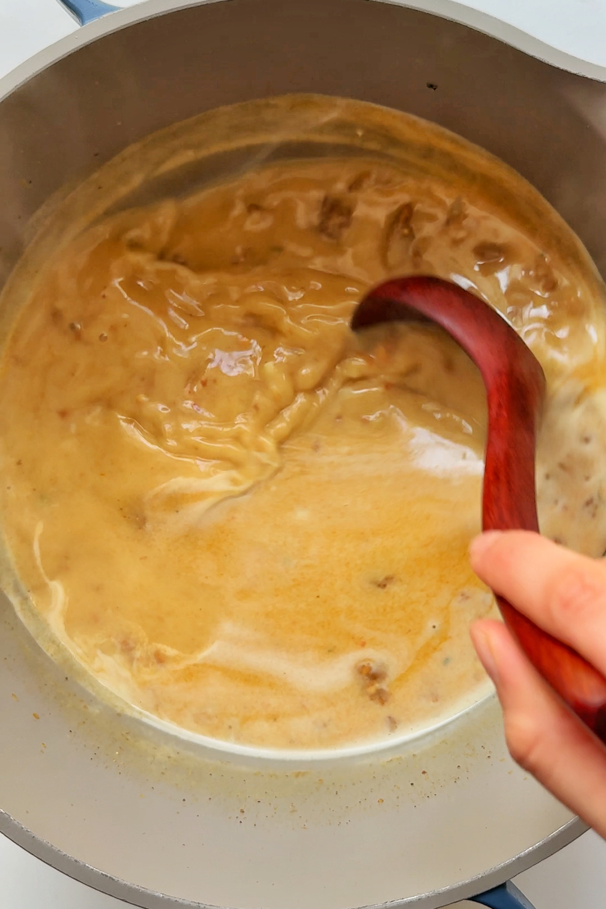 Broth for shrimp with noodles.