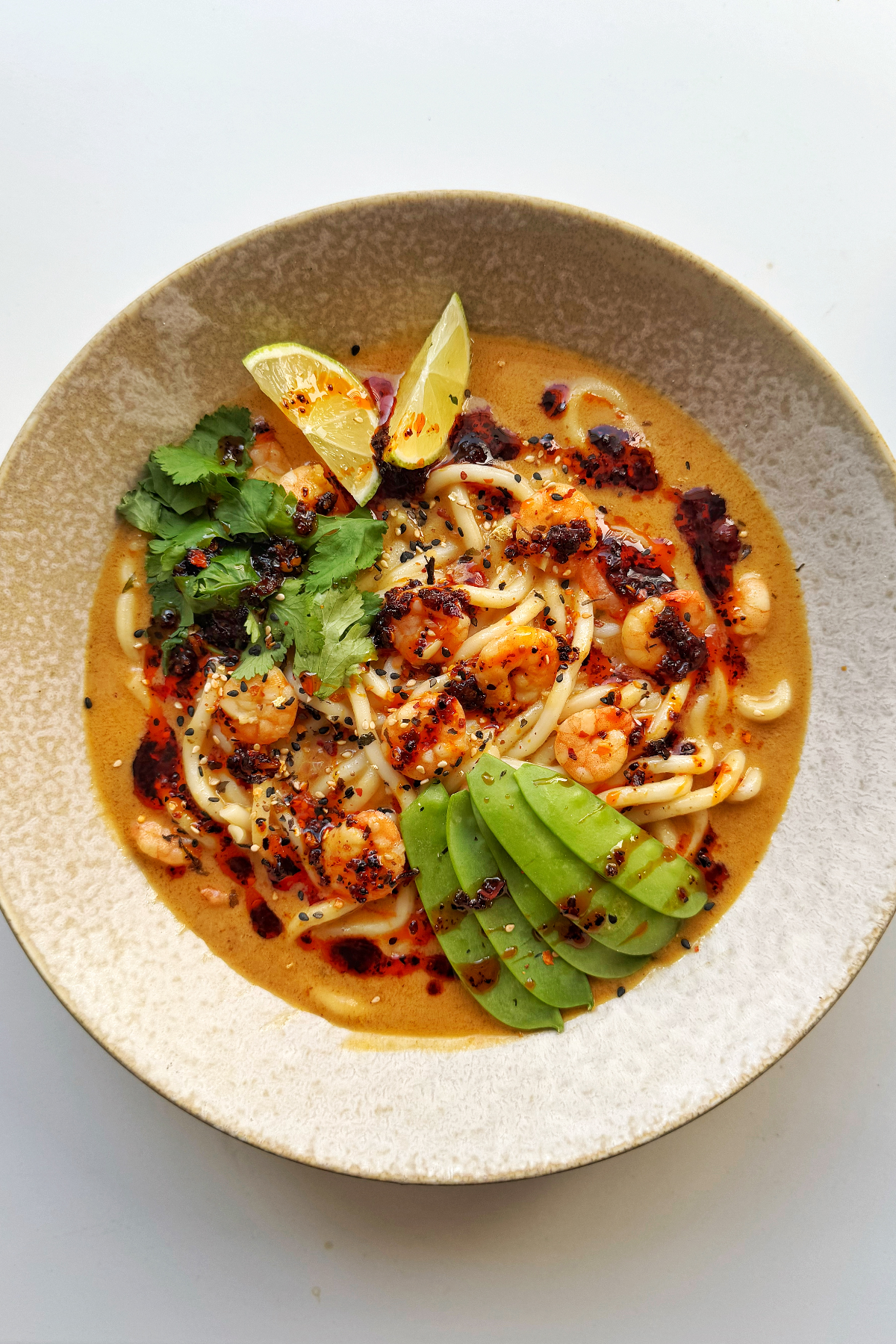 shrimp with ramen noodles