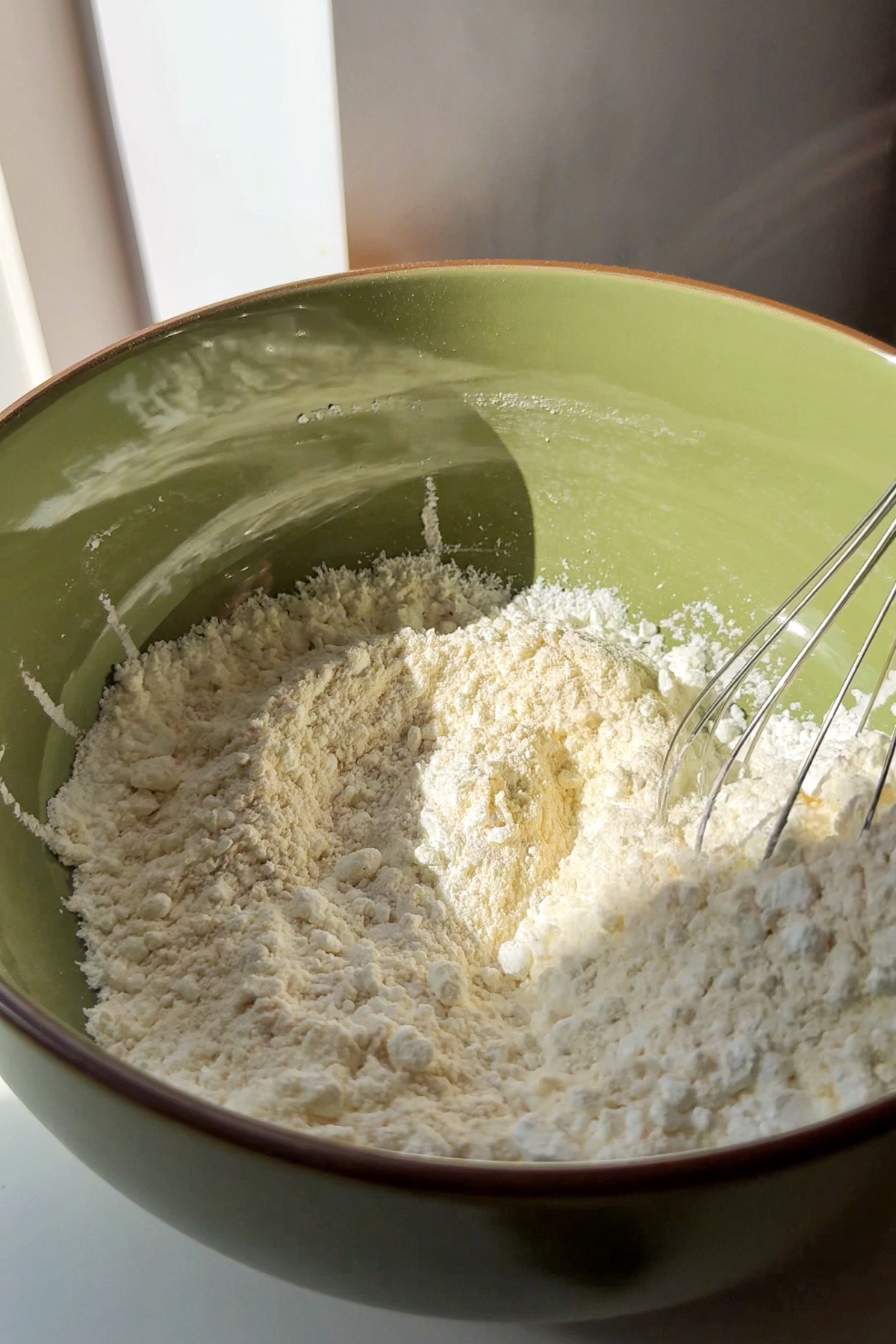 Combine flour cornstarch and salt in a bowl.