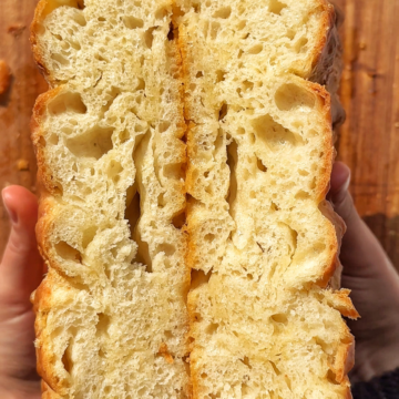 cross section of viral croissant bread