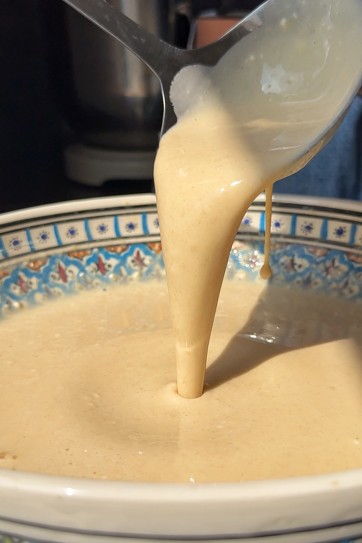 Making crespelle pancake batter.