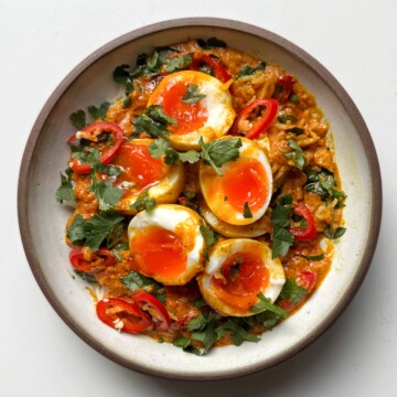 bowl of egg curry.