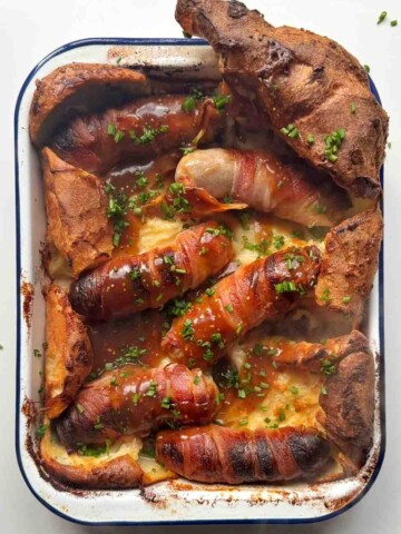 Tray of pigs in blankets toad in the hole.