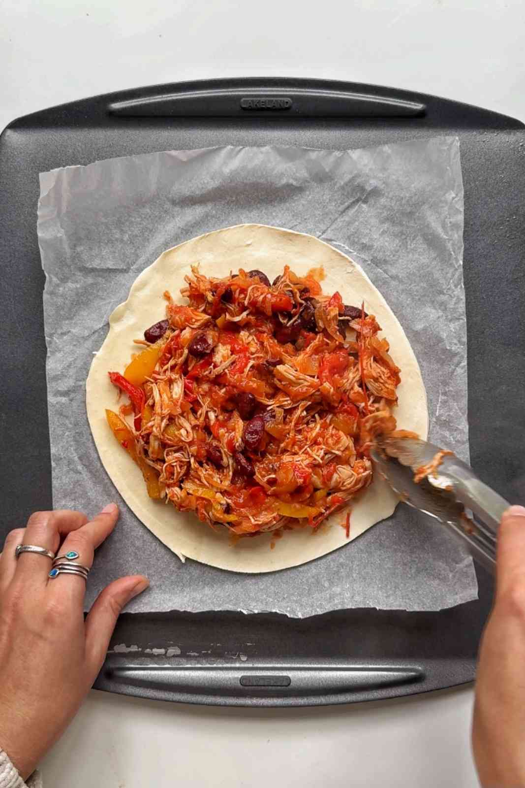 Assembling the pithivier.
