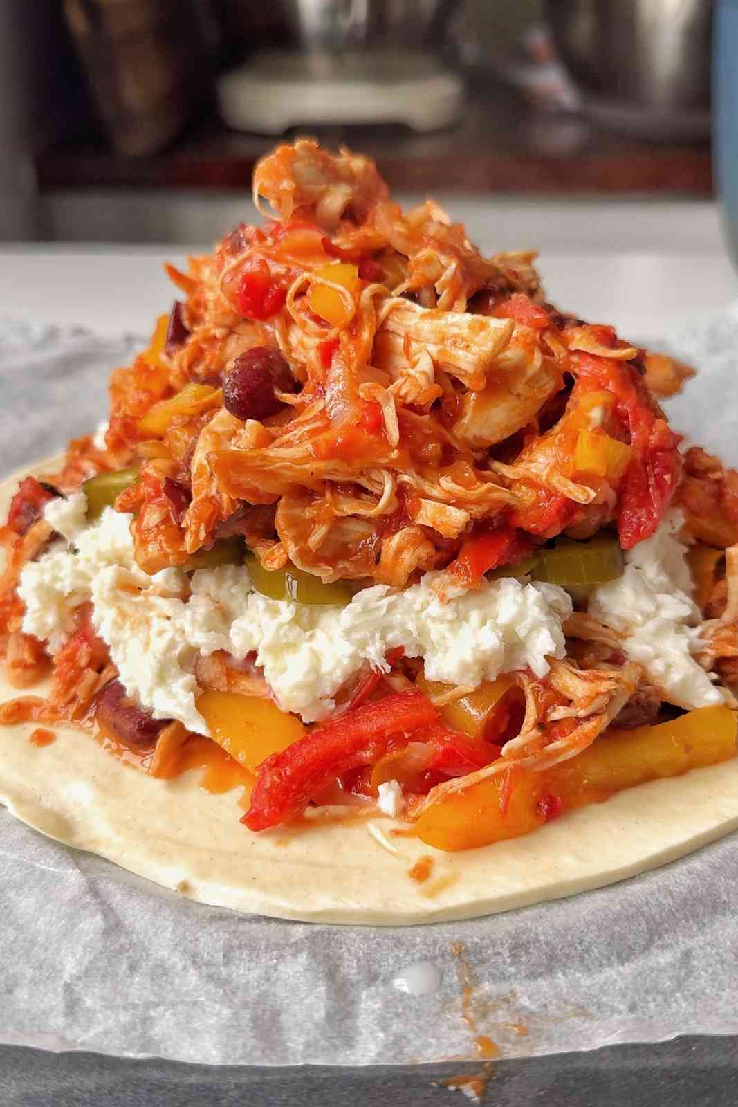 Layering the filling for the pithivier.