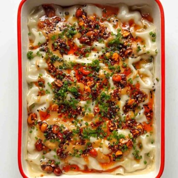 viral dumpling lasagna.