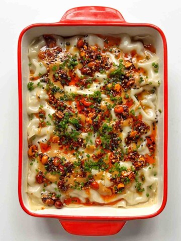 viral dumpling lasagna.