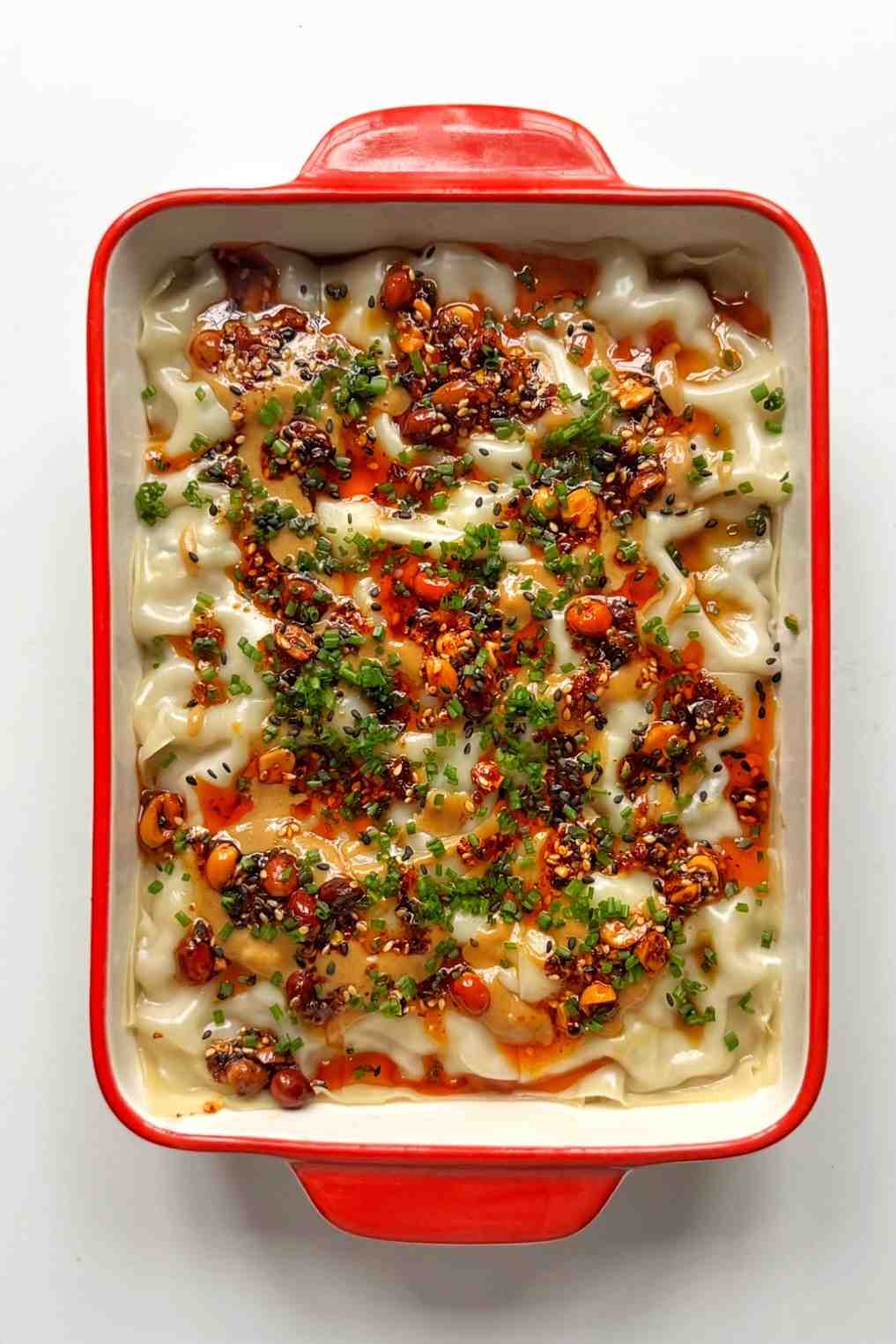 viral dumpling lasagna.